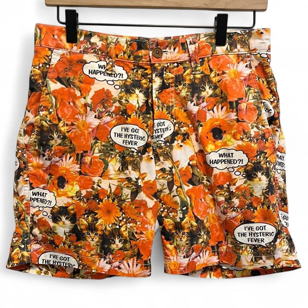 Hysteric Glamour Orange Floral Graphic Men's Shorts